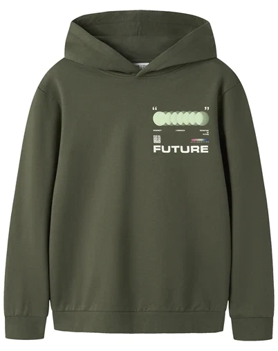 Name It - NKMNigo Sweat Hoodie - Olive Night